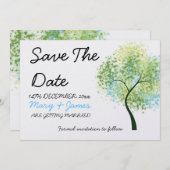 春の結婚式　おおぐるまの木　"Save The Date"（春の結婚式　渦巻く木　日程おさえて） セーブザデート (正面/裏面)