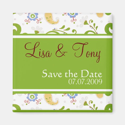 春の結婚式- カスタマイズ マグネット (正面)