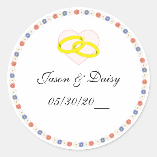 春の結婚式 (ステッカー) ラウンドシール (正面)