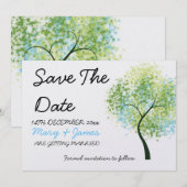 春の結婚式 スワイリー ツリー "Save The Date" セーブザデート (正面/裏面)