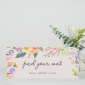 春の結婚式 席割り表 あなたの席を探すカード 招待状 (スタンド正面)