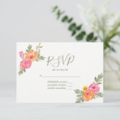 春の結婚式 水彩花RSVP 出欠カード (スタンド正面)