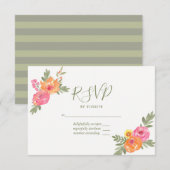 春の結婚式 水彩花RSVP 出欠カード (正面/裏面)