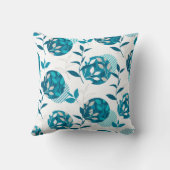 春の緑と葉のパタモダンーン クッション (裏面)