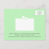 春の緑のハート日付の保存 案内ポストカード (裏面)