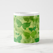 春の緑のパターン ジャンボコーヒーマグカップ (正面)