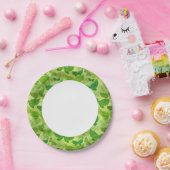 春の緑のパターン ペーパープレート (パーティー)