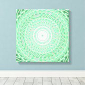 春の緑の円のパターン キャンバスプリント (インサイチュ (ウッドフロア))