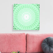 春の緑の円のパターン キャンバスプリント (インサイチュ (リビング))