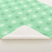 春の緑の円のパターン シェルパブランケット (3/4)