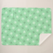 春の緑の円のパターン シェルパブランケット (正面(横))