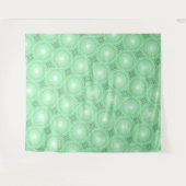 春の緑の円のパターン タペストリー (正面(横))