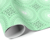 春の緑の円のパターン ラッピングペーパー (ロールコーナー)