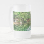 春の緑の反射 フロストグラスビールジョッキ (正面左)