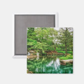 春の緑の反射 マグネット (正面/裏面)