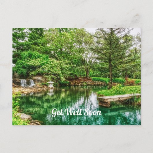 春の緑の反射　回復をお祈りします ポストカード (正面)