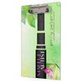 春の緑の背景(黒い美しい記号) クリップボード (左)