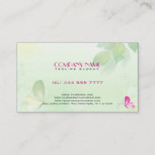 春の緑の背景(黒い美しい記号) 名刺 (裏面)