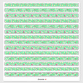 春の緑の花と自転車の細い枠線 シール (シート)