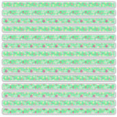 春の緑の花と自転車の細い枠線 シール (正面)