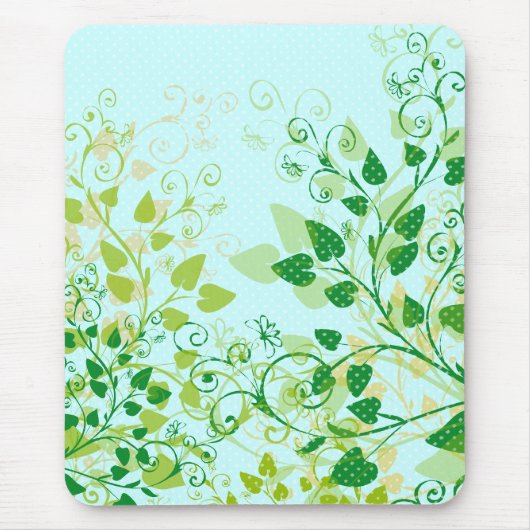 春の緑の花のmousepad マウスパッド (正面)
