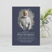 春の緑の葉のシルエット葬儀写真 招待状 (スタンド正面)