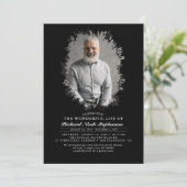 春の緑の葉のシルエット葬儀写真I 招待状 (スタンド正面)