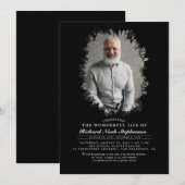 春の緑の葉のシルエット葬儀写真I 招待状 (正面/裏面)