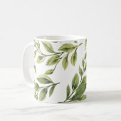 春の緑の葉クラシック コーヒーマグカップ (正面左)