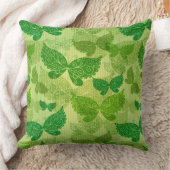 春の緑パターン クッション (ブランケット)