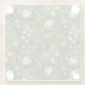 春の緑金ゴールドパターン ガラスコースター (裏面)