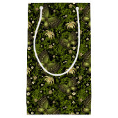 春の緑金ゴールドパターン スモールペーパーバッグ (正面)