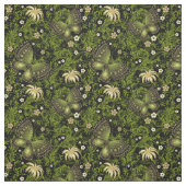 春の緑金ゴールドパターン ファブリック (見本)