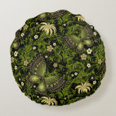 春の緑金ゴールドパターン ラウンドクッション (裏面)