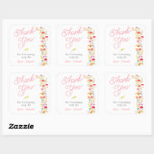 春の美しいワイルドフラワーの花束を添えたウェディング感謝祭 スクエアシール (シート)