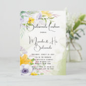 春の美しい朝の花のブライズメイドのランチ 招待状 (スタンド正面)