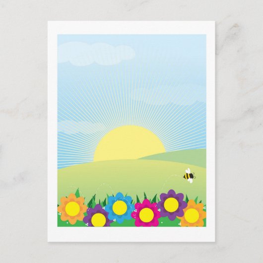 春の背景 ポストカード (正面)