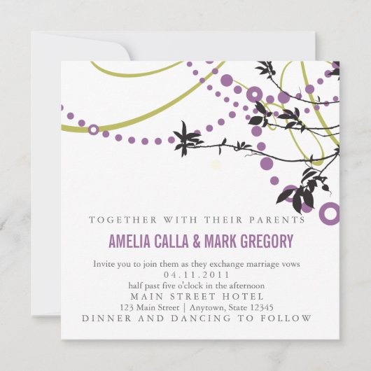 春の自然派ガーデンウェディング招待状 招待状 (正面)