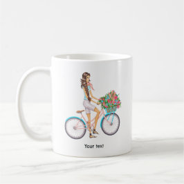 春の自転車少女 コーヒーマグカップ