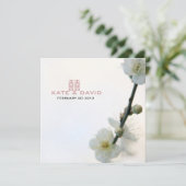 春の至福/二重の幸福 中国風結婚式 招待状 (スタンド正面)