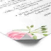 春の芍薬の結婚式ドリンクメニュー看板 ポスター (角)