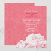 春の芍薬 コーラルピンクの結婚式 招待状 (正面/裏面)
