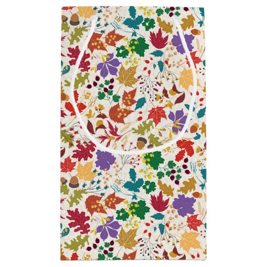 春の芥子色の黄色と紫の草原の花の結婚式 スモールペーパーバッグ (裏面)