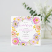 春の花々 ワイルドフラワーのブライダルシャワー 招待状 (スタンド正面)