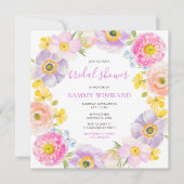 春の花々 ワイルドフラワーのブライダルシャワー 招待状 (正面)