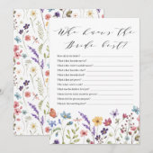 春の花々 夏 誰が花嫁を一番知っている？ ゲーム 招待状 (正面/裏面)