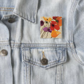 春の花および茎 缶バッジ (インサイチュ)