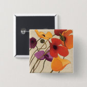 春の花および茎 缶バッジ (正面&裏面)