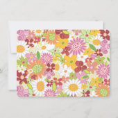 春の花お洒落シックガールベビーシャワー 招待状 (裏面)