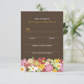 春の花お洒落庭園の結婚式RSVPカード 出欠カード (スタンド正面)